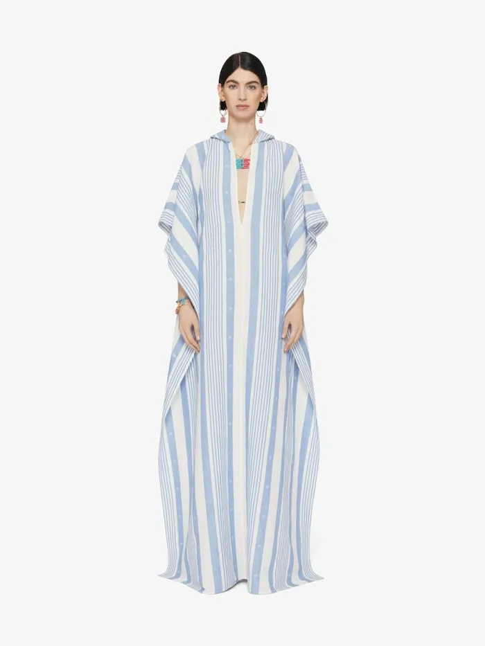 Kaftan In Cotton And Linen With 4g Stripes Blueoff White Women Givenchy Dresses
