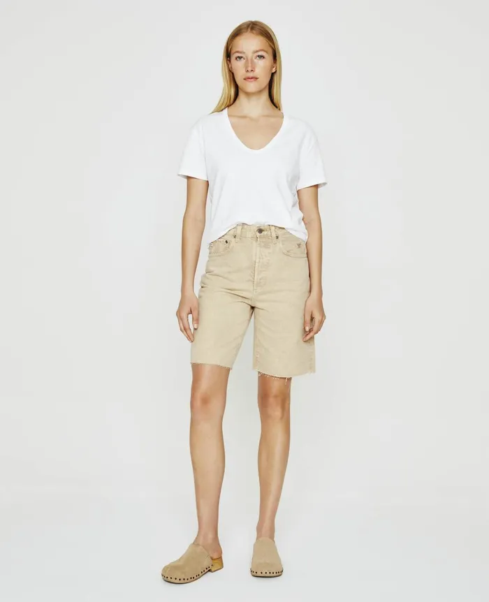 Kerah Short Moonwash Dry Dust Women AG Jeans Denim