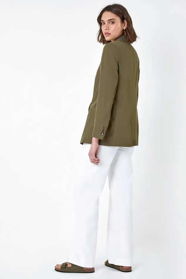 Khaki Tailored Blazer Jacket Women Roman Occasionwear