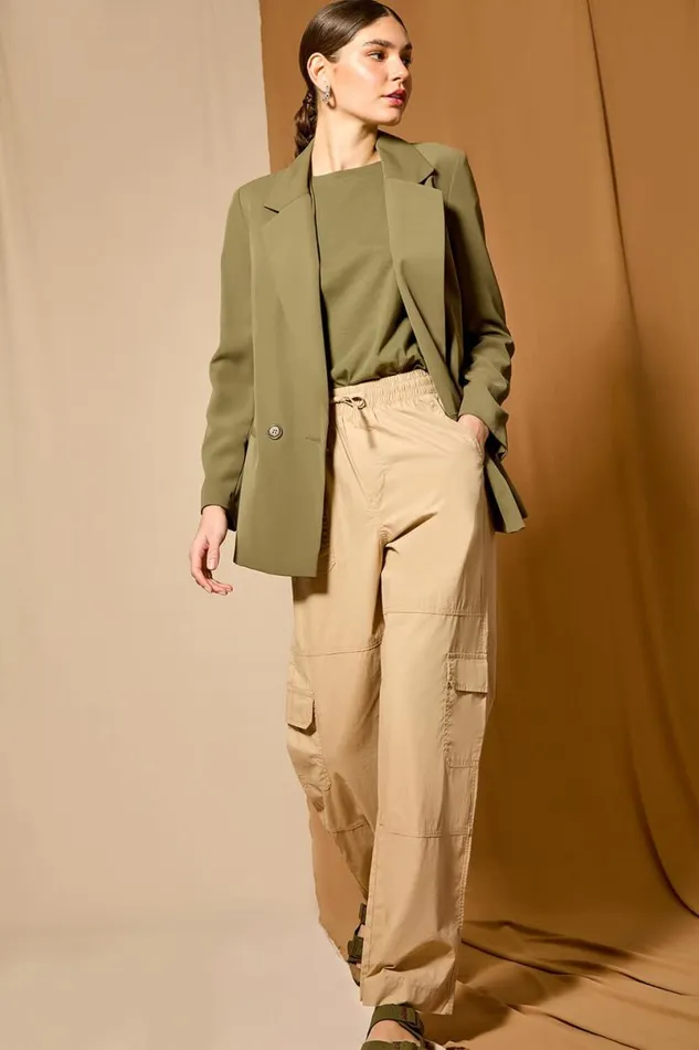 Khaki Tailored Blazer Jacket Women Roman Occasionwear
