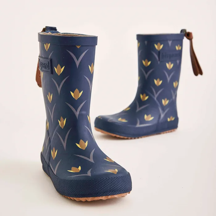 KIDS fashion tulip flowers Blue Rubber boots bisgaardshoes