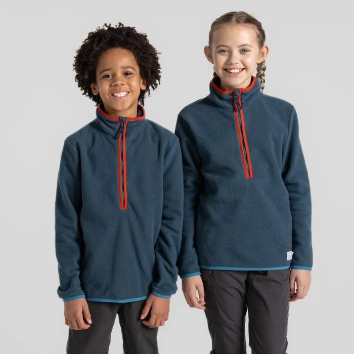 Kids Half Zip Fleece Craghoppers Kid039s CO2 Renu Jacket Blue Stone