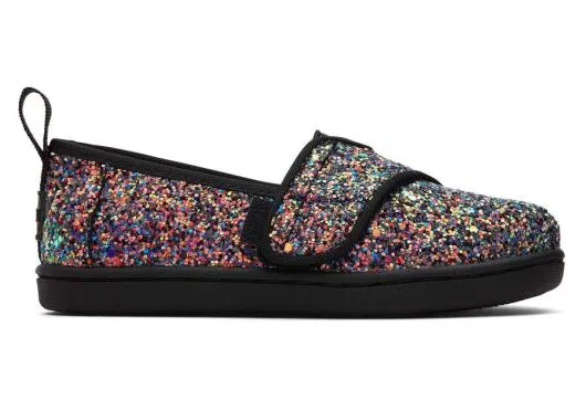 Kids KidsTiny Alpargata Black Glitter Toddler Shoe Black Chunky Glitter TOMS Alpargatas
