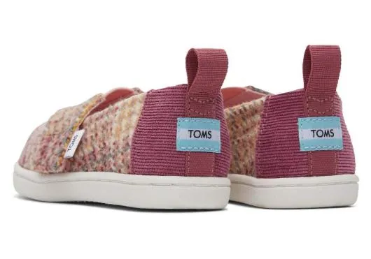 Kids KidsTiny Alpargata Plaid Tweed Toddler Shoe Pink Quartz TOMS Alpargatas