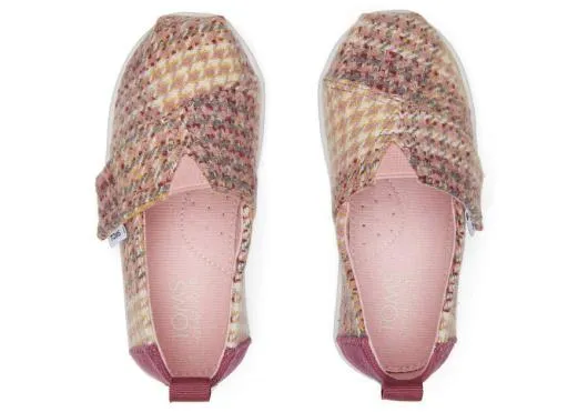 Kids KidsTiny Alpargata Plaid Tweed Toddler Shoe Pink Quartz TOMS Alpargatas