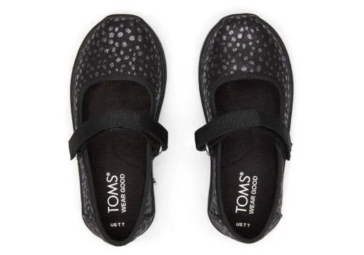 Kids KidsTiny Mary Jane Black Foil Toddler Shoe Black Foil TOMS Slip Ons