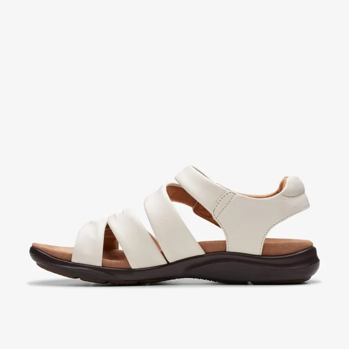 Kitly Ave Off White Leather Women Clarks Sandals and Flip Flops