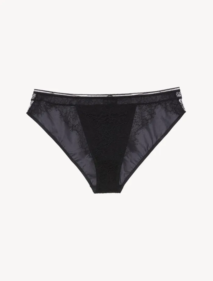 Lace Brief In Onyx Lingerie La Perla Midrise