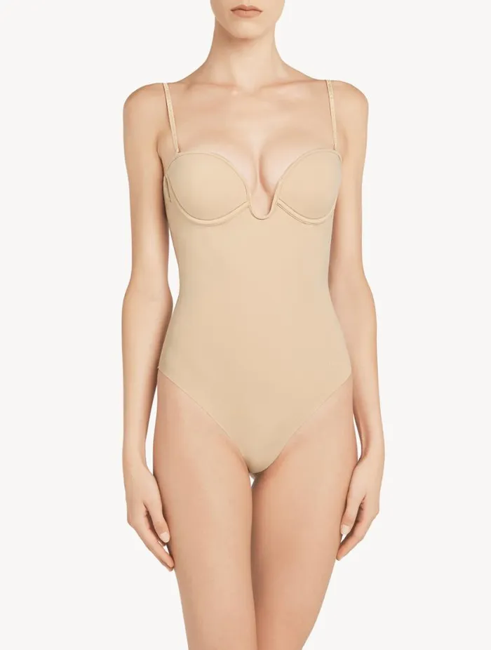 Lattecoloured Underwired Padded Ubra Bodysuit Lingerie La Perla Bodysuits and Bustiers