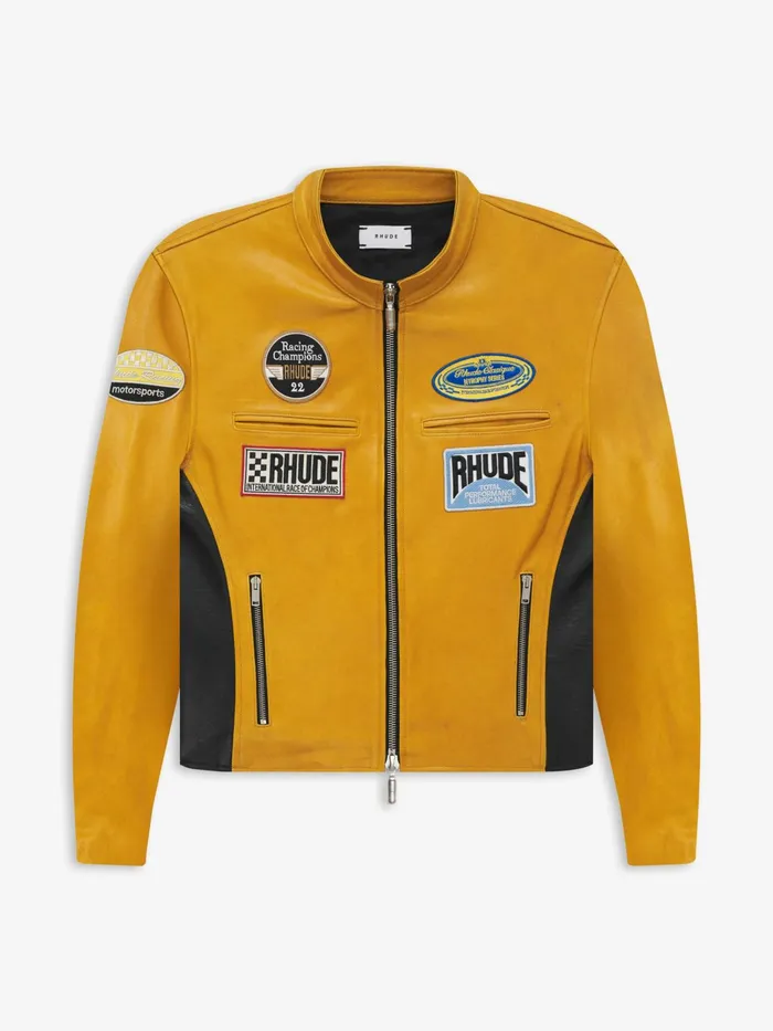 LEATHER RACING JACKET Men Rhude Outerwear