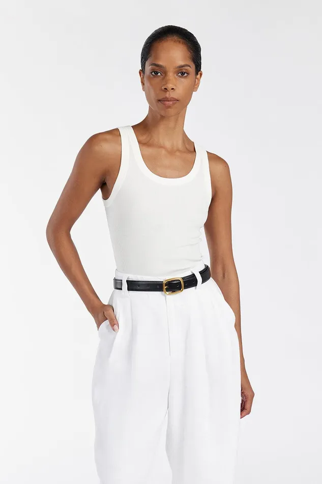 LEE OFF WHITE KNIT TANK Women DISSH Tanks