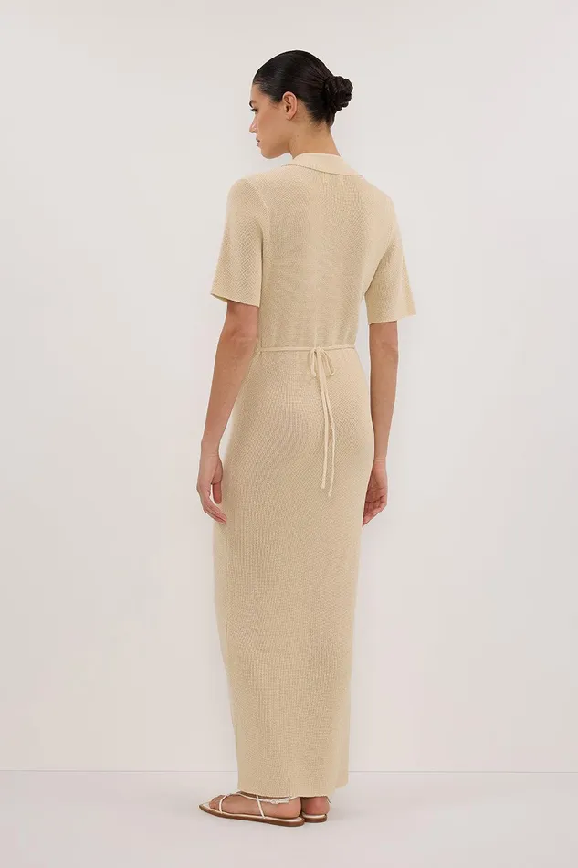 LIAM NATURAL KNIT POLO MAXI DRESS Women DISSH Maxi Dresses