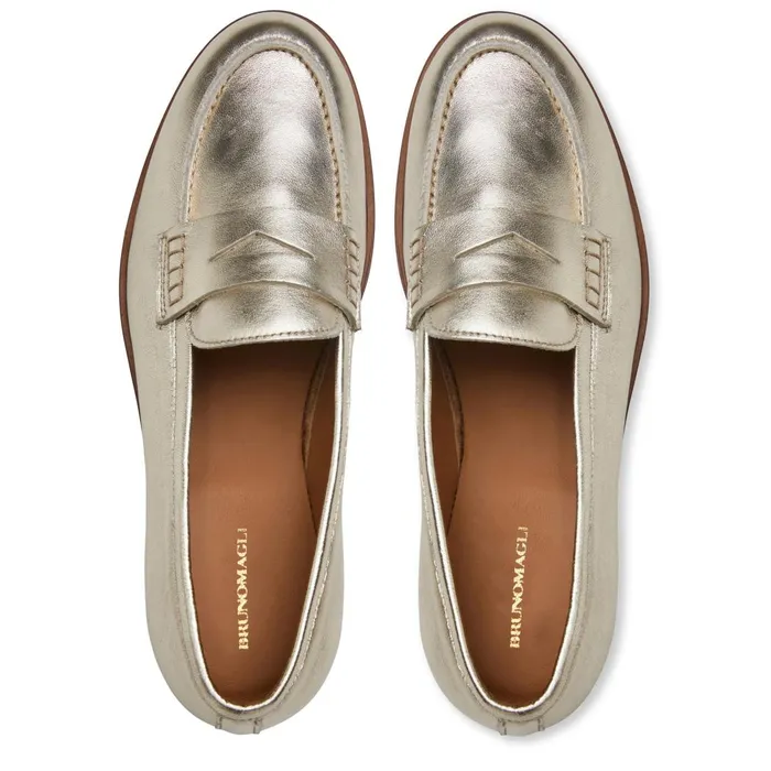 LIXIA LOAFER GOLD METALLIC Women Bruno Magli Flats and Loafers