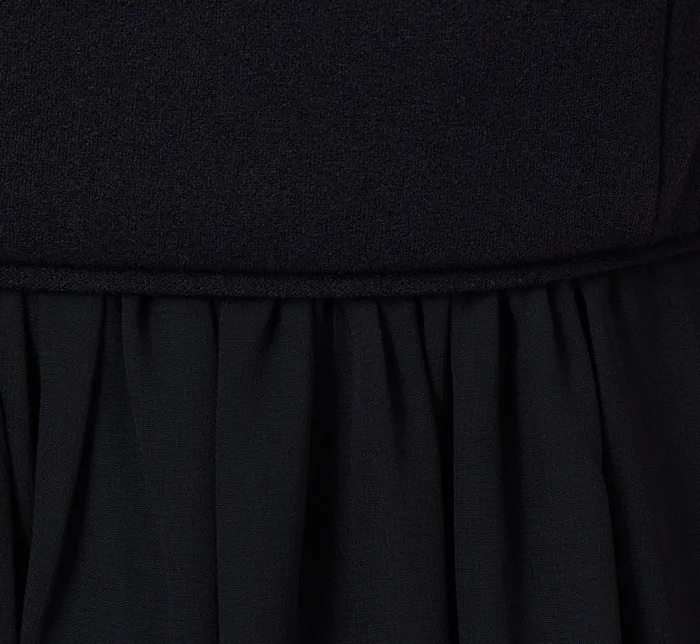 Long Dresses Womens Adrianna Papell Off The Shoulder Crepe Chiffon Gown With Soft Skirt In Midnight