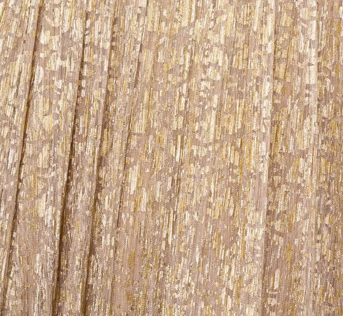 Long Dresses Womens Adrianna Papell Off The Shoulder Metallic Foiled Metallic Pleated Mesh Long ALine Ball Gown In Gold