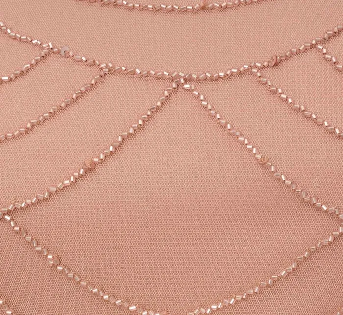 Long Dresses Womens Adrianna Papell Short Sleeve Beaded Blouson Gown In Rose Gold