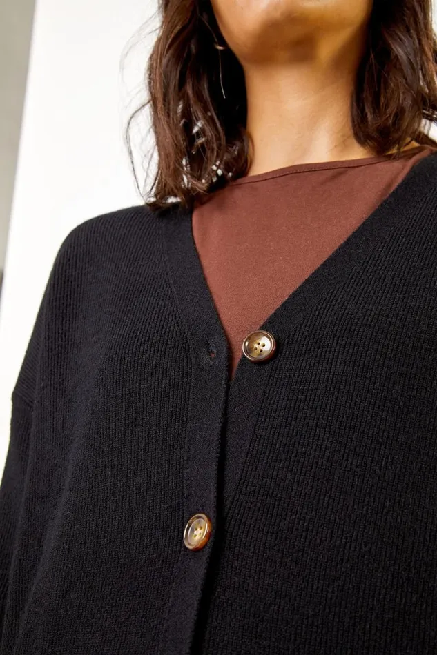 Longline Buttoned Cardigan Women Roman Knitwear