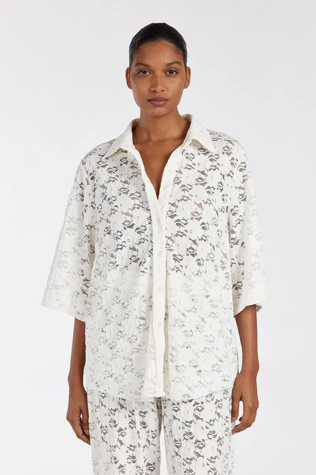 LOULA WHITE LACE SHIRT Women DISSH Shirts