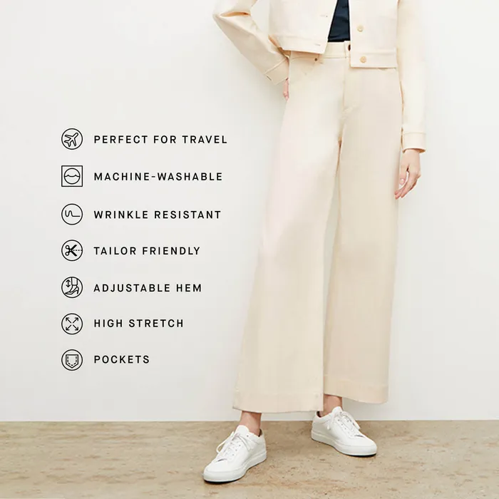 M M LaFleur Pants Women The Milo WideLeg Jean 8211 Eco Better Than Denim Bright Ivory M M LaFleur Pants Women The Milo WideLeg Jean 8211 Eco Better Than Denim Bright Ivory