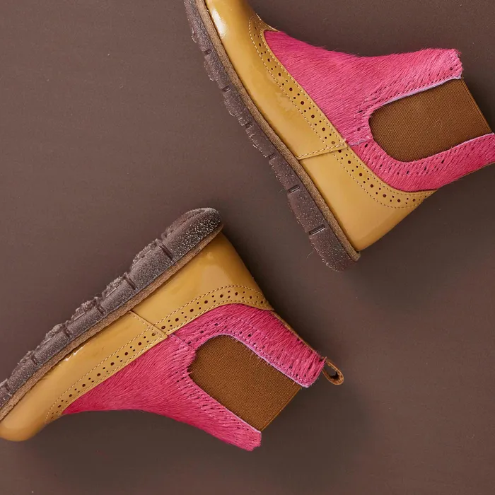 mace flamingo fur Pink Winter boots bisgaardshoes KIDS