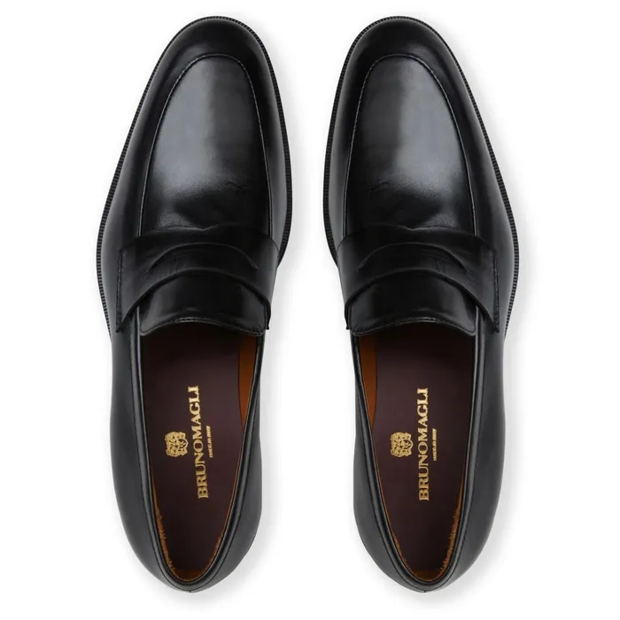 Maioco Slip On Loafer Black Leather Men Bruno Magli Dress Shoes