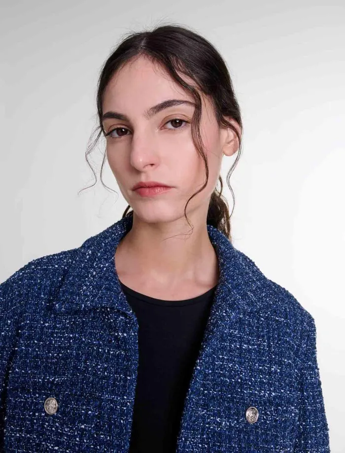 Maje Dresses Womens 2in1 Tweed Dress Blue