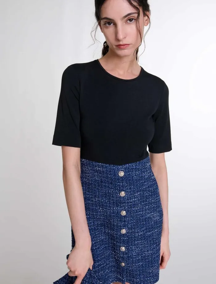 Maje Dresses Womens 2in1 Tweed Dress Blue