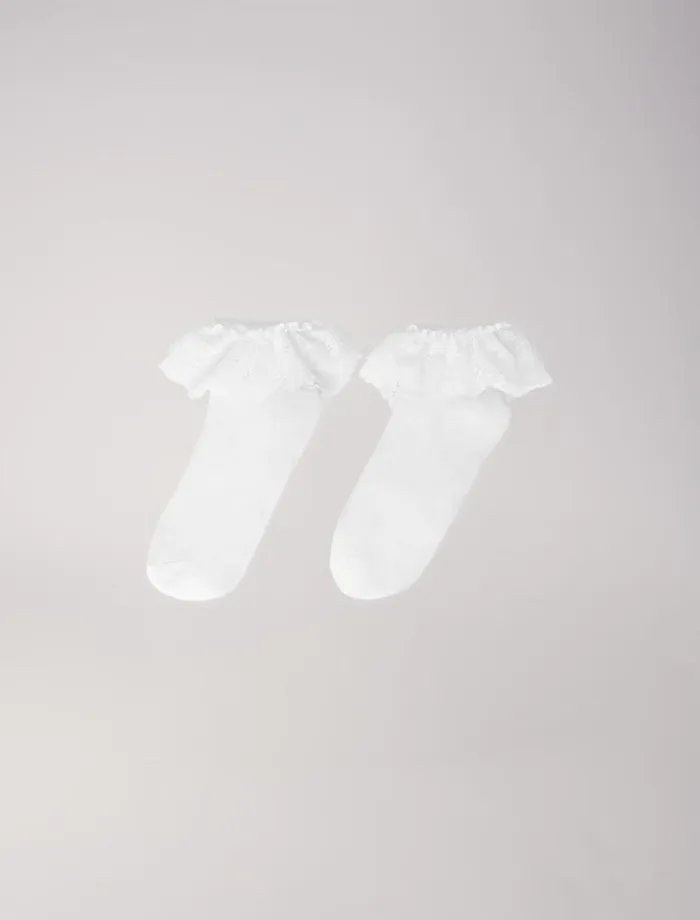 Maje Other Accessories Womens Lace Frill Socks White