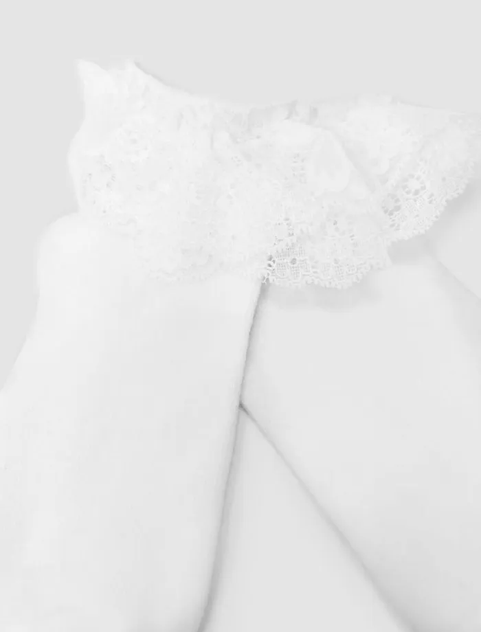 Maje Other Accessories Womens Lace Frill Socks White