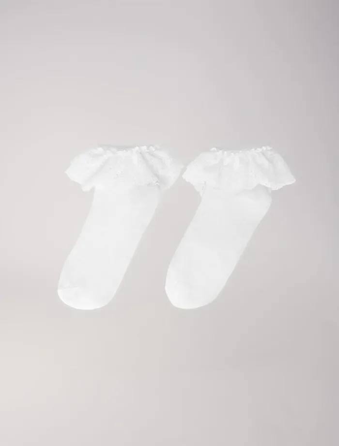 Maje Other Accessories Womens Lace Frill Socks White