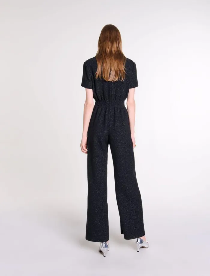 Maje Pants and Jeans Womens Tweed Trouser Suit Black