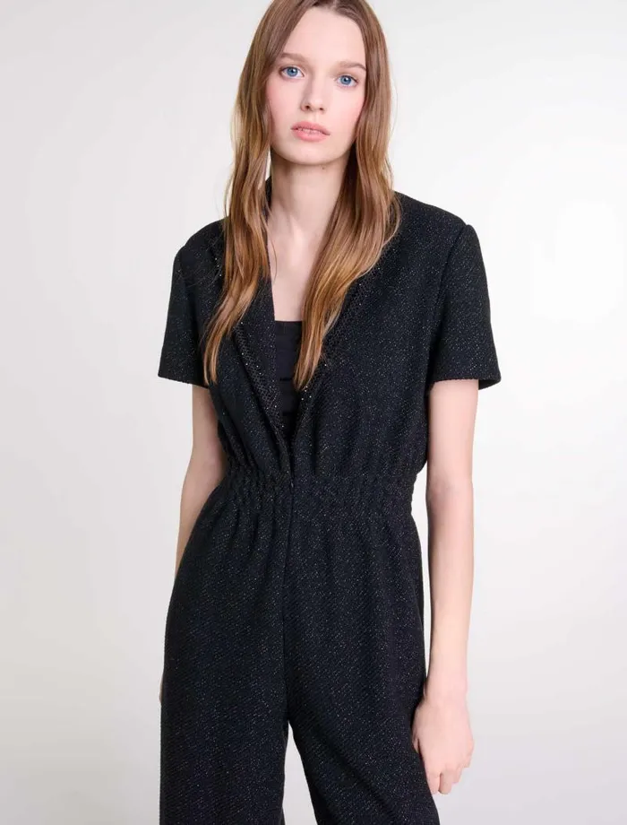 Maje Pants and Jeans Womens Tweed Trouser Suit Black