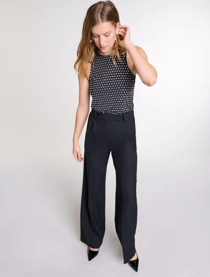 Maje Pants and Jeans Womens Wideleg Suit Trousers Black