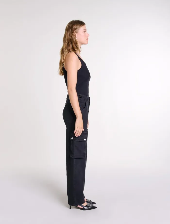Maje Tops and Shirts Womens Rib Knit Tank Top Black