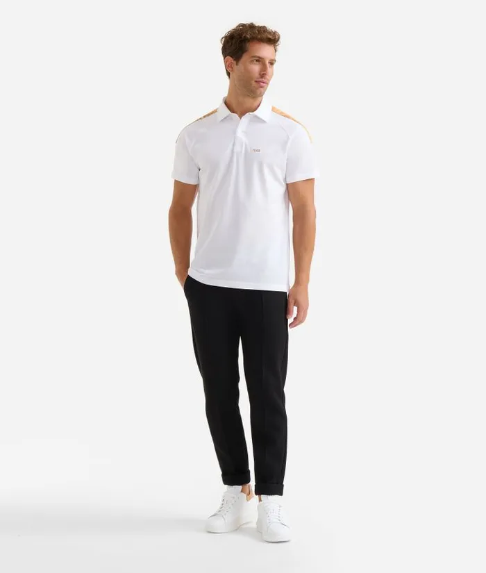 Man Knitwears Shirts and TShirts Alviero Martini Stretch Cotton Polo Shirt With Shoulder Details White Man Knitwears Shirts and TShirts Alviero Martini Stretch Cotton Polo Shirt With Shoulder Details White
