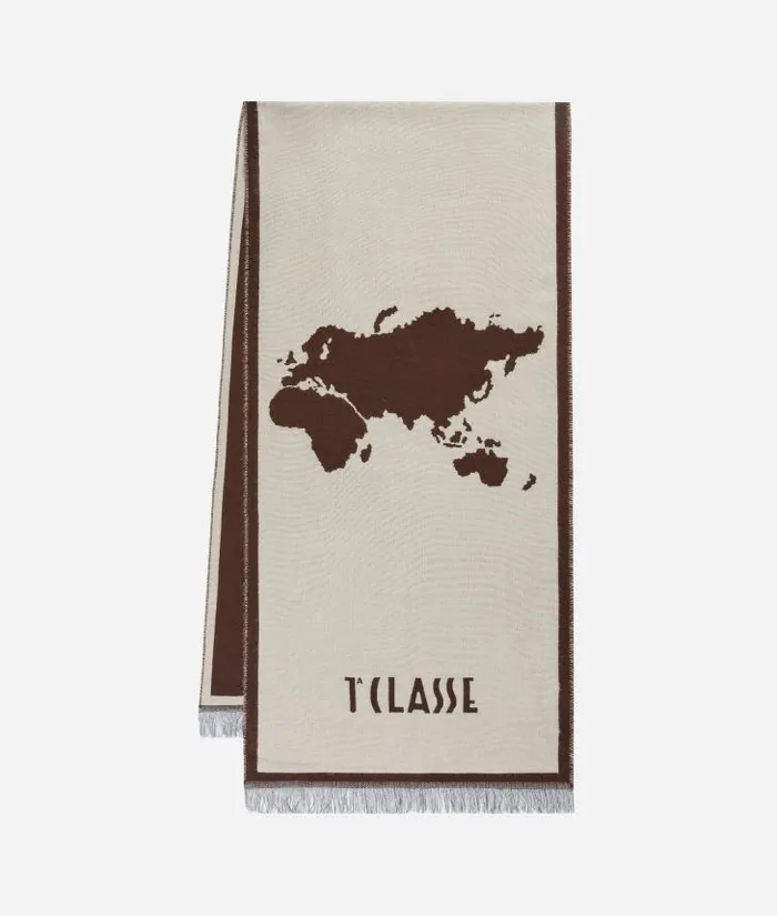 Man Scarves and Hats Alviero Martini Geo Full Scarf With Frame Motif 40215180 Brown