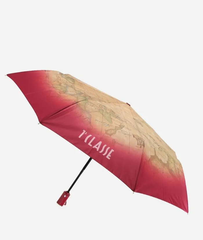 Man Umbrellas Alviero Martini Geo Gradient Mini Umbrella Burgundy
