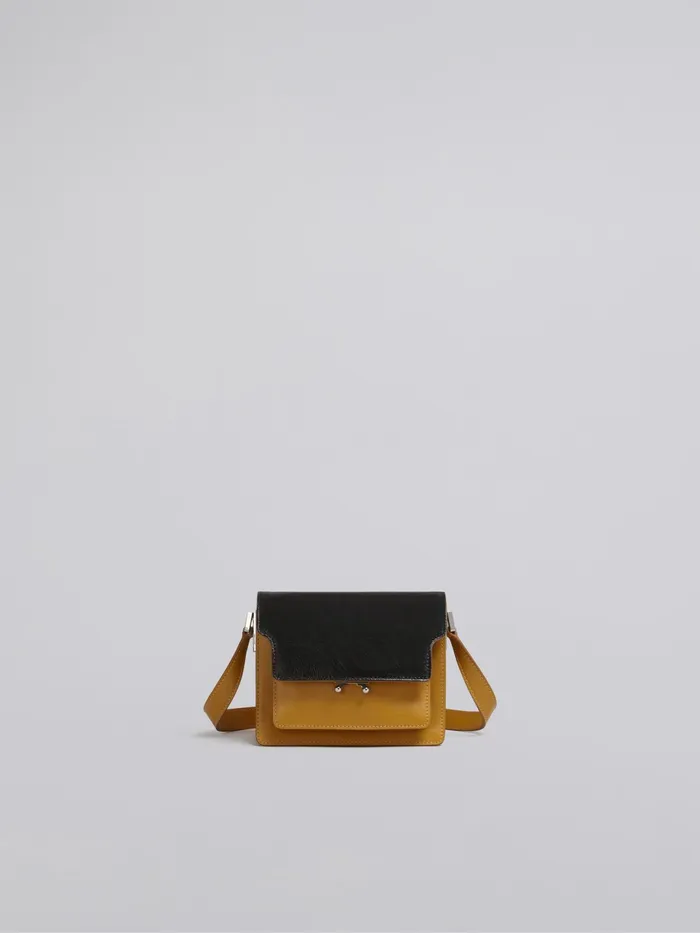 Marni Bicoloured Yellow And Calfskin Trunk Soft Bag Black Mens Shoulder Bags