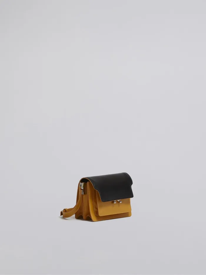 Marni Bicoloured Yellow And Calfskin Trunk Soft Bag Black Mens Shoulder Bags Marni Bicoloured Yellow And Calfskin Trunk Soft Bag Black Mens Shoulder Bags