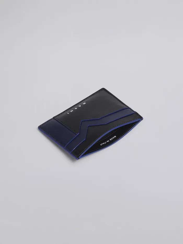 Marni Blue And Leather Card Case Black Mens Wallets and Small Leather Goods Marni Blue And Leather Card Case Black Mens Wallets and Small Leather Goods