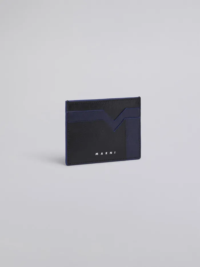 Marni Blue And Leather Card Case Black Mens Wallets and Small Leather Goods Marni Blue And Leather Card Case Black Mens Wallets and Small Leather Goods