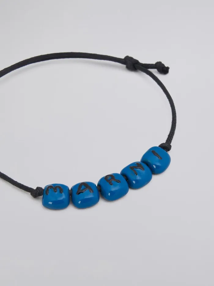 Marni Blue Logo Bracelet Ocean Mens Jewelry