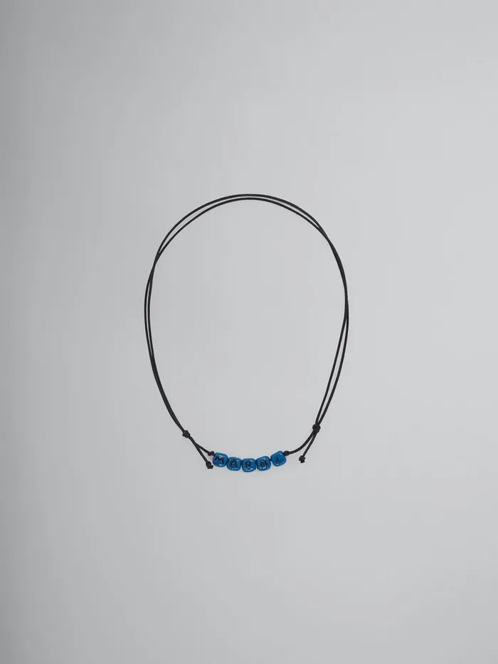 Marni Blue Logo Necklace Ocean Mens Jewelry