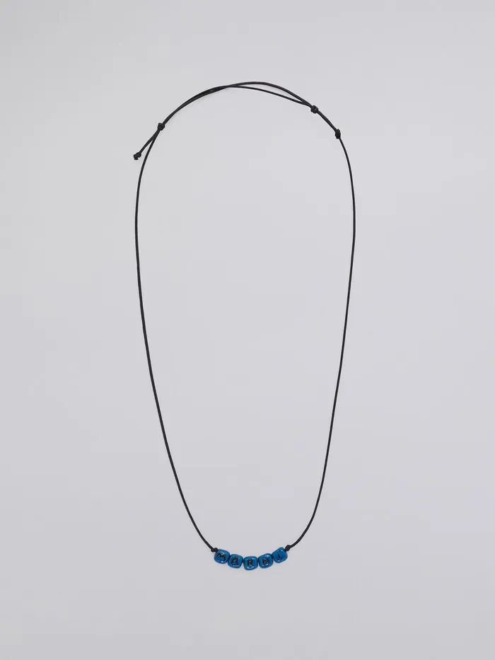 Marni Blue Logo Necklace Ocean Mens Jewelry
