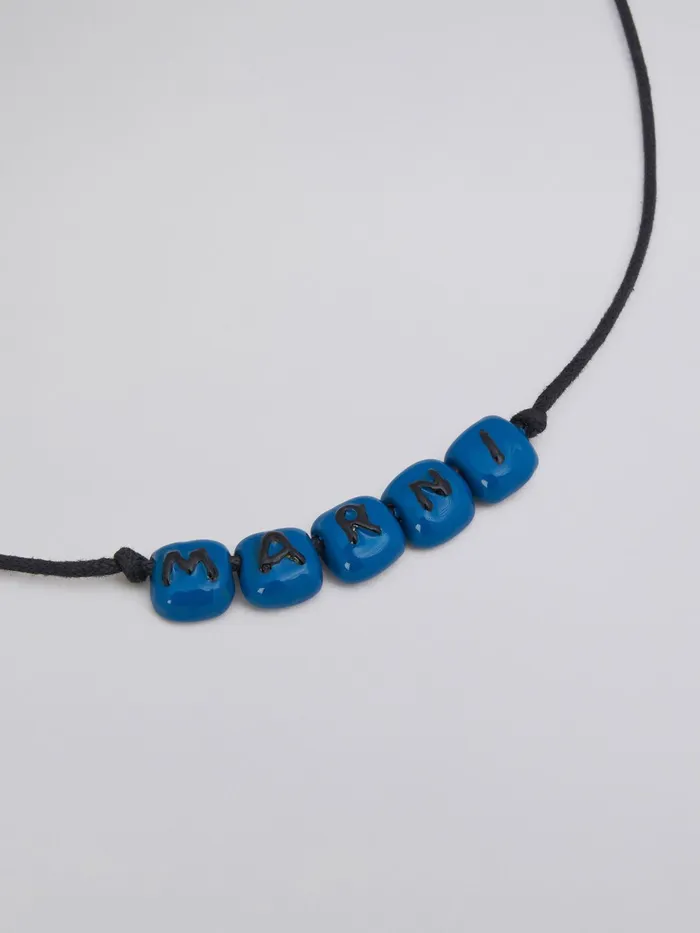Marni Blue Logo Necklace Ocean Mens Jewelry