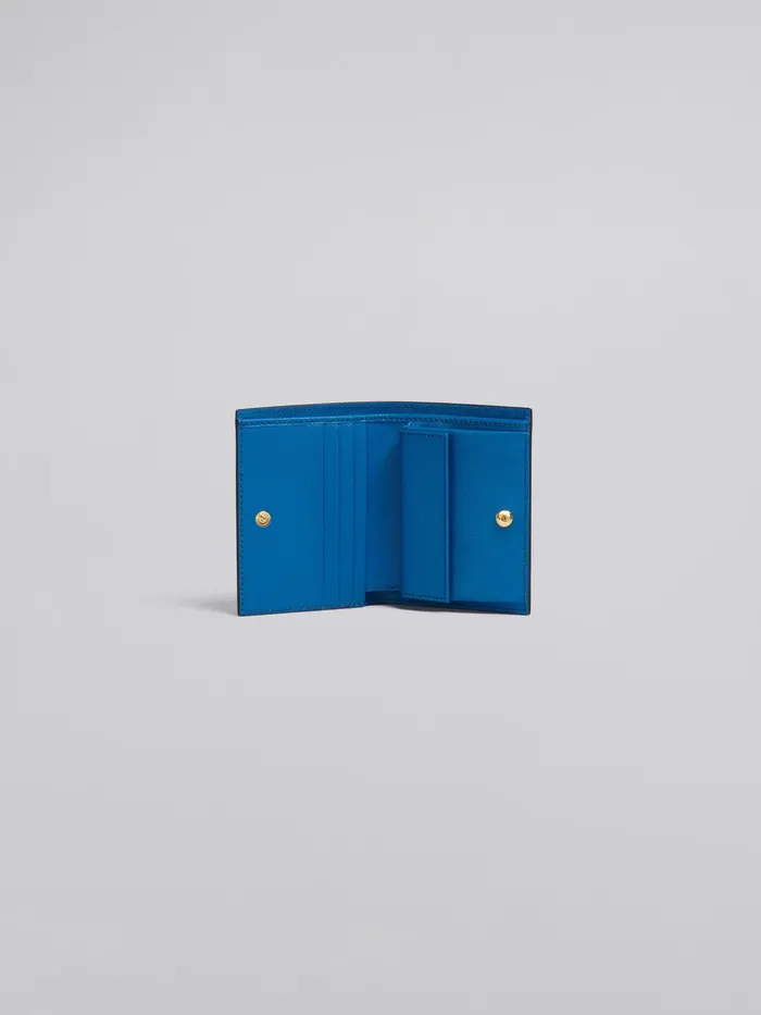 Marni Brown White And Blue Saffiano Leather Bifold Wallet Dijon Womens Wallets and Small Leather Goods Marni Brown White And Blue Saffiano Leather Bifold Wallet Dijon Womens Wallets and Small Leather Goods