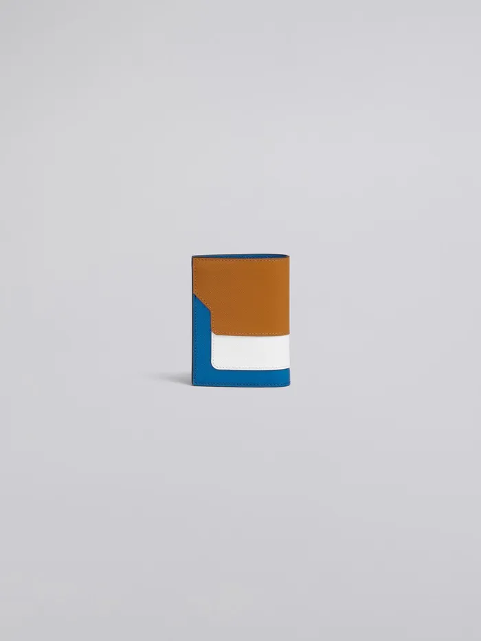 Marni Brown White And Blue Saffiano Leather Bifold Wallet Dijon Womens Wallets and Small Leather Goods Marni Brown White And Blue Saffiano Leather Bifold Wallet Dijon Womens Wallets and Small Leather Goods