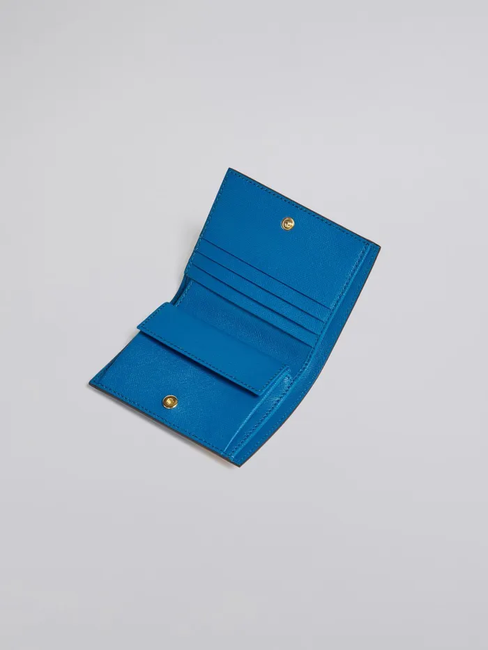 Marni Brown White And Blue Saffiano Leather Bifold Wallet Dijon Womens Wallets and Small Leather Goods Marni Brown White And Blue Saffiano Leather Bifold Wallet Dijon Womens Wallets and Small Leather Goods