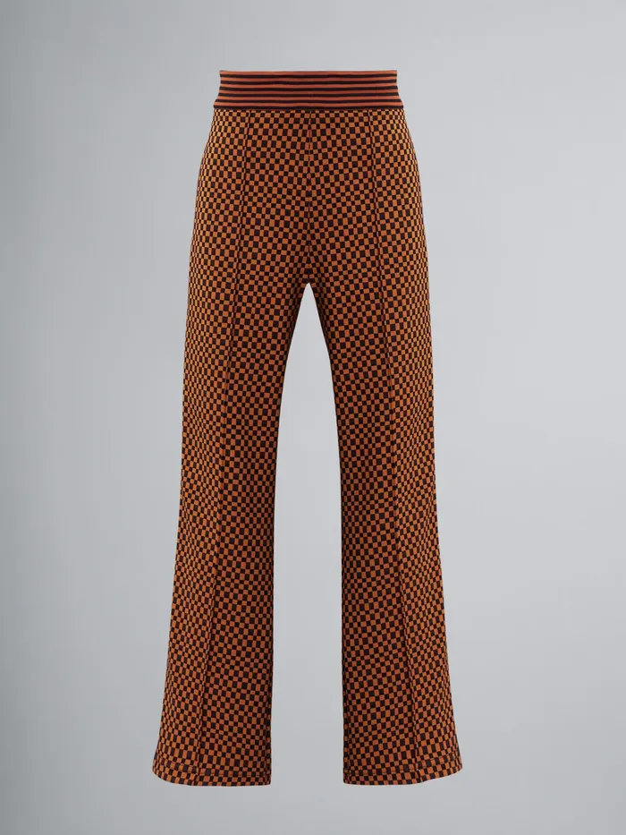 Marni Check Jacquard Jersey Track Trousers Alkekengi Mens Trousers