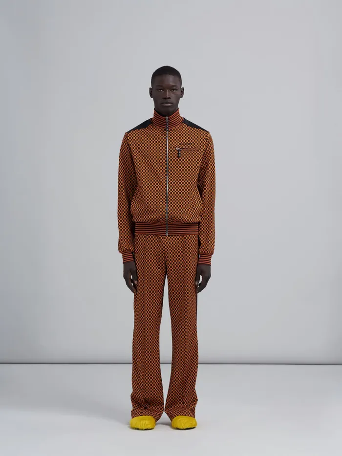 Marni Check Jacquard Jersey Track Trousers Alkekengi Mens Trousers Marni Check Jacquard Jersey Track Trousers Alkekengi Mens Trousers